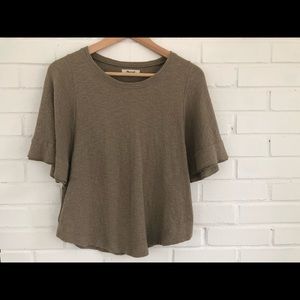 Madewell texture & thread flutter-sleeve top